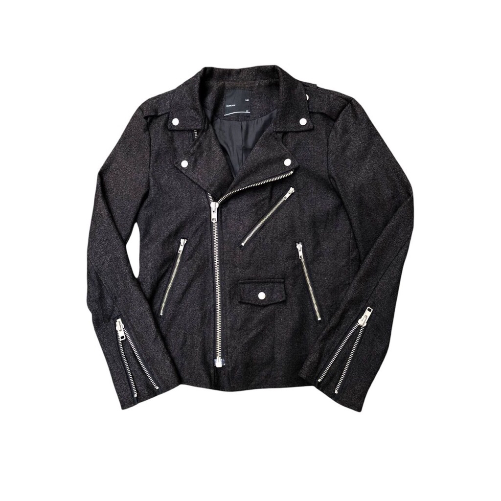 Vintage Lad Musician Multi Zipper Wool Riders Jacket
