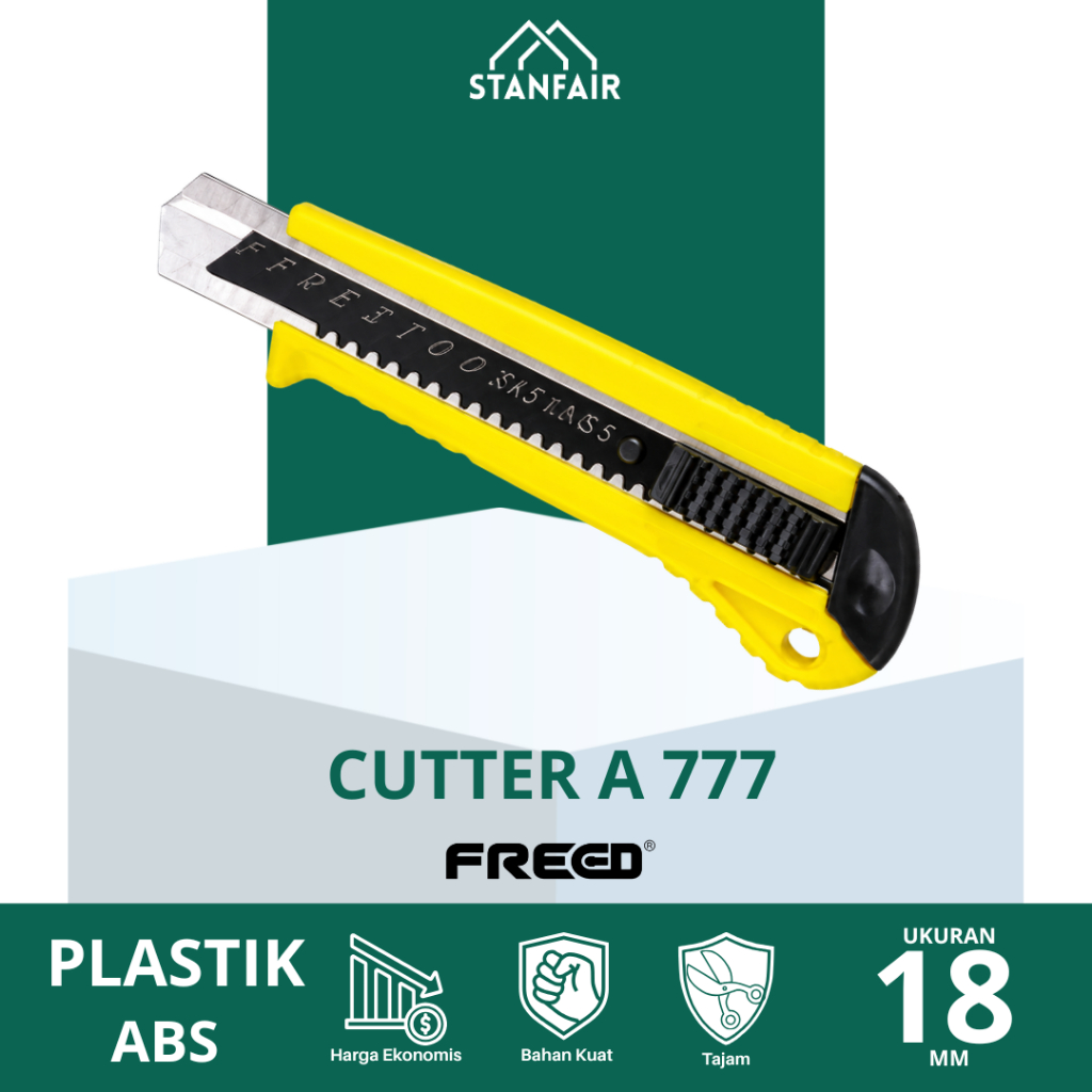 Freed Cutter A 777 Warna Kuning / Kater Freed / Pisau Cutter Warna Kuning Freed