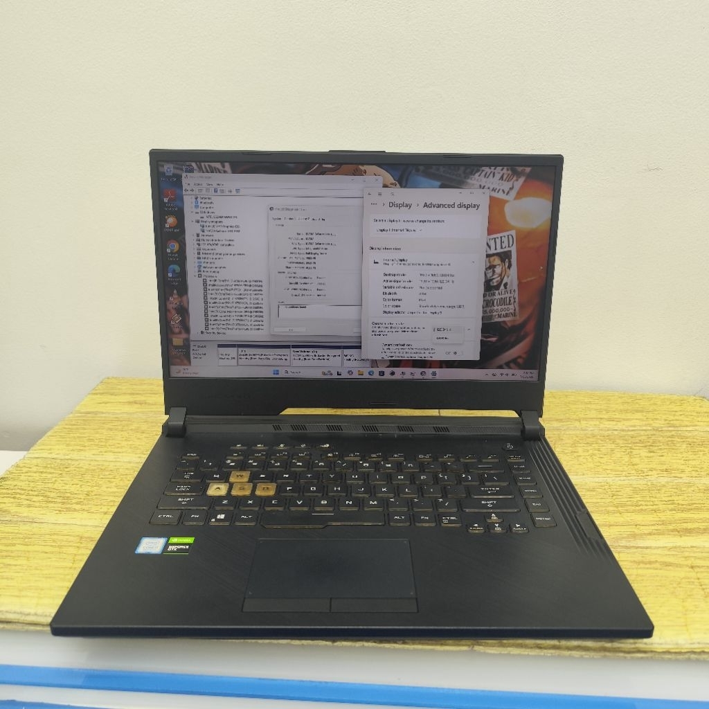 Laptop Second Asus Rog Strix 15 G531gt Core i7-9750H Ram 8GB Ssd 512GB Gtx 1650 4gb FHd