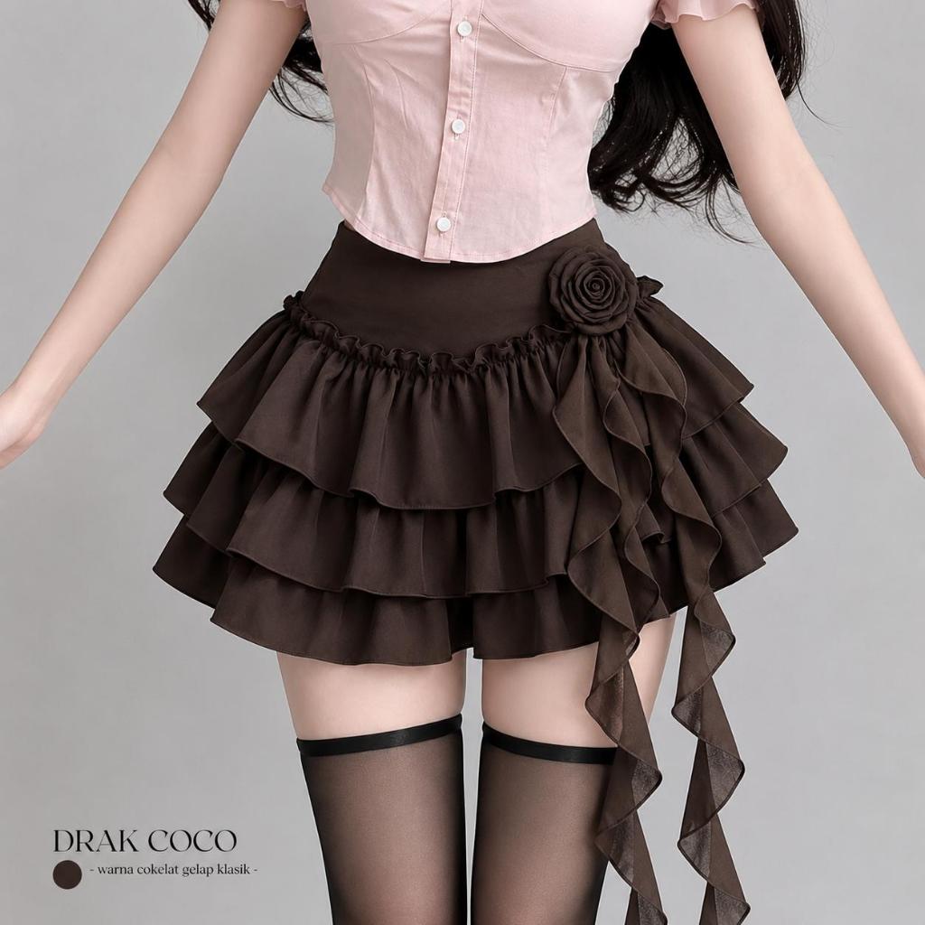 Rok Korea Mini Skirt Susun Pendek / Rok Wanita Pendek