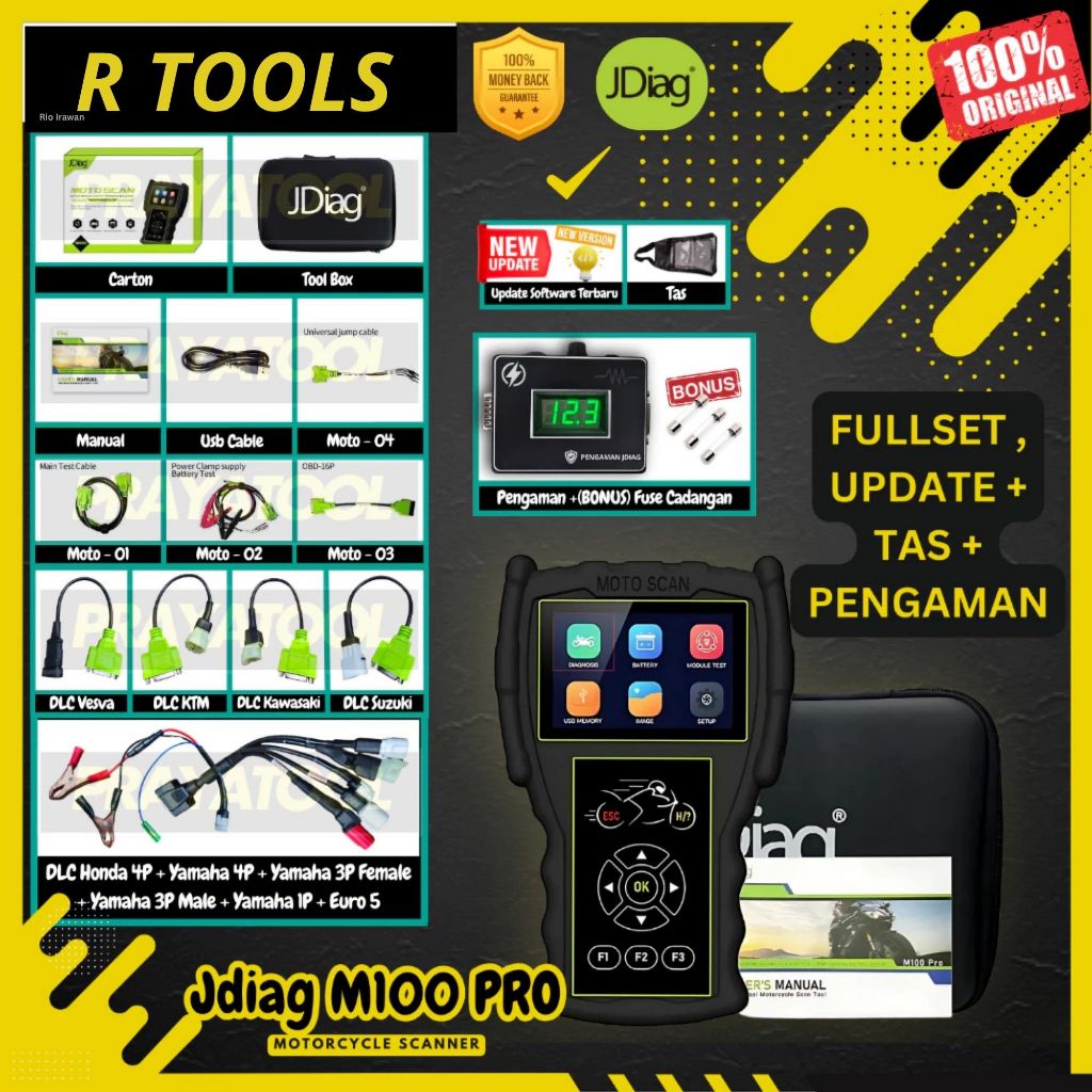 Scanner Motor JDiag M100 Pro - Multi Bahasa