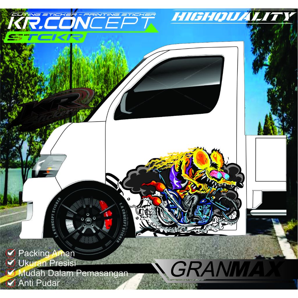 DECAL PINTU MOBIL GRANDMAX TIKUS RACING , (PRINTING) GR 89