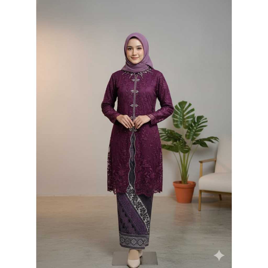 COD ( FREE HIJAB ) Kebaya model zigzag // kebaya tunik zig-zag // kebaya modern// kebaya tille // ke