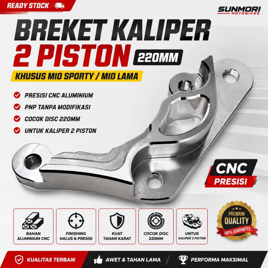 Breket Kaliper 2 Piston Mio Sporty Mio Lama Disc 220mm