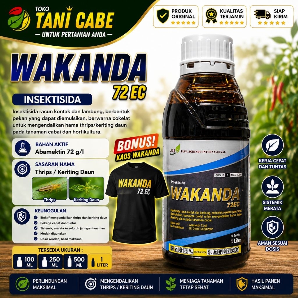 Insektisida Wakanda Abamektin 72 EC 1 Liter untuk Tanaman
