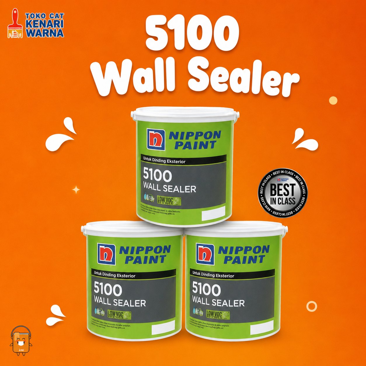 NIPPON PAINT - 5100 WALL SEALER -20L- CAT DASAR DINDING EKSTERIOR NIPPON PAINT