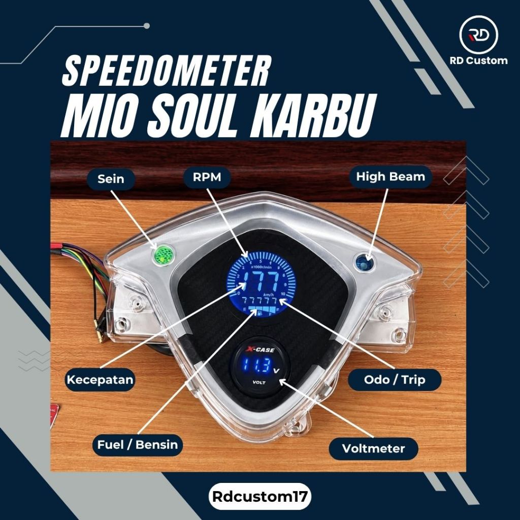 Speedometer Digital Yamaha Mio Soul Karbu PNP