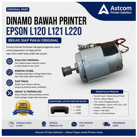 Dinamo Bawah Printer Epson L120 L121 L220 Original Bekas Siap Pakai Motor Carriage