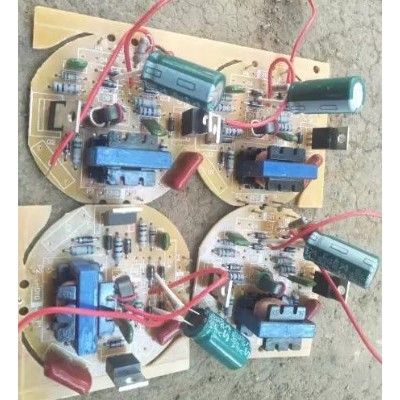 Mesin Lampu LED 45W PCB 4U - Elco 15uf 400v, Transistor Original, Kabel AC Siap Pakai
