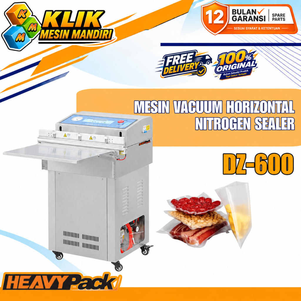 Mesin Vacuum Sealer Eksternal Mesin Kedap Angin Kemasan DZ600W DZ-600W