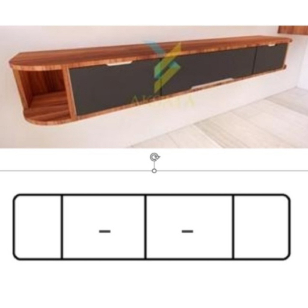 BUFET CABINET MINIMALIS KAYU JATI, CABINET TV GANTUNG, RJH FURNITURE