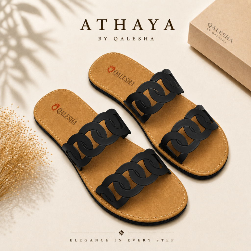 QALESHA - Sandal Wanita Athaya Sol Karet / Sandal Teplek Wanita Sol Karet