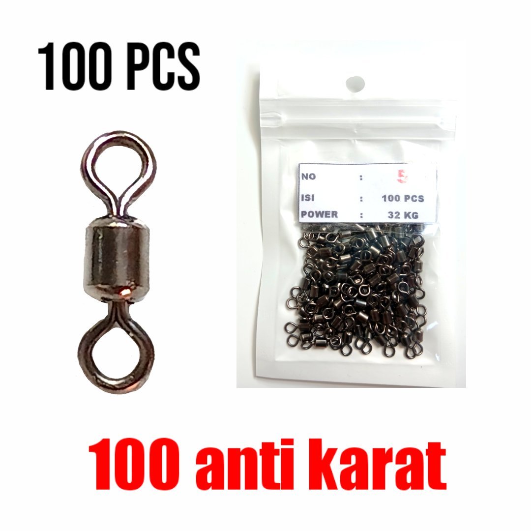 100 Pcs Rolling Swivel Pancing Kuat ANTI KARAT