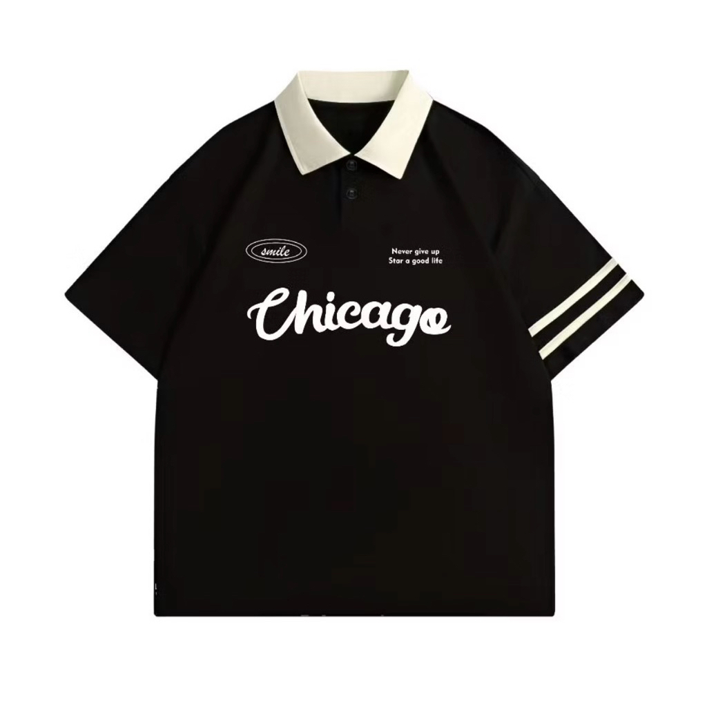 Daffa store | kaos polo rugby vintage chicago unisex