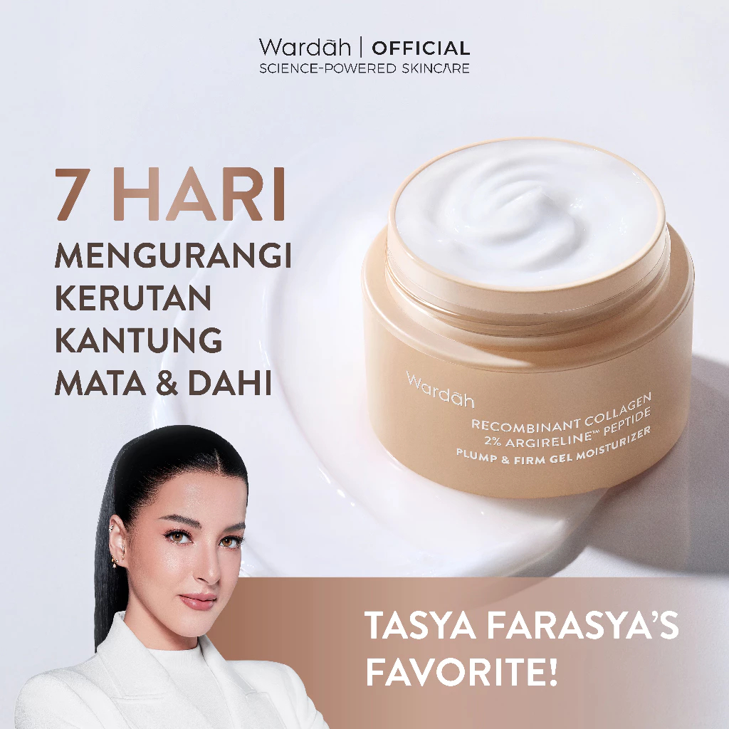 Wardah Collagen Moisturizer - Plump & Firm Recombinant Collagen + 2% Argireline Peptide Gel Moist - 