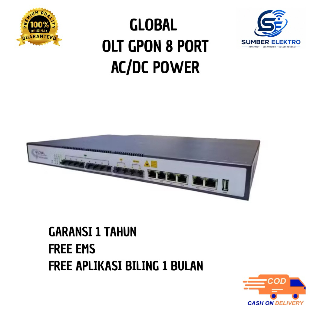 OLT GPON GLOBAL 8 PORT SFP AC/DC