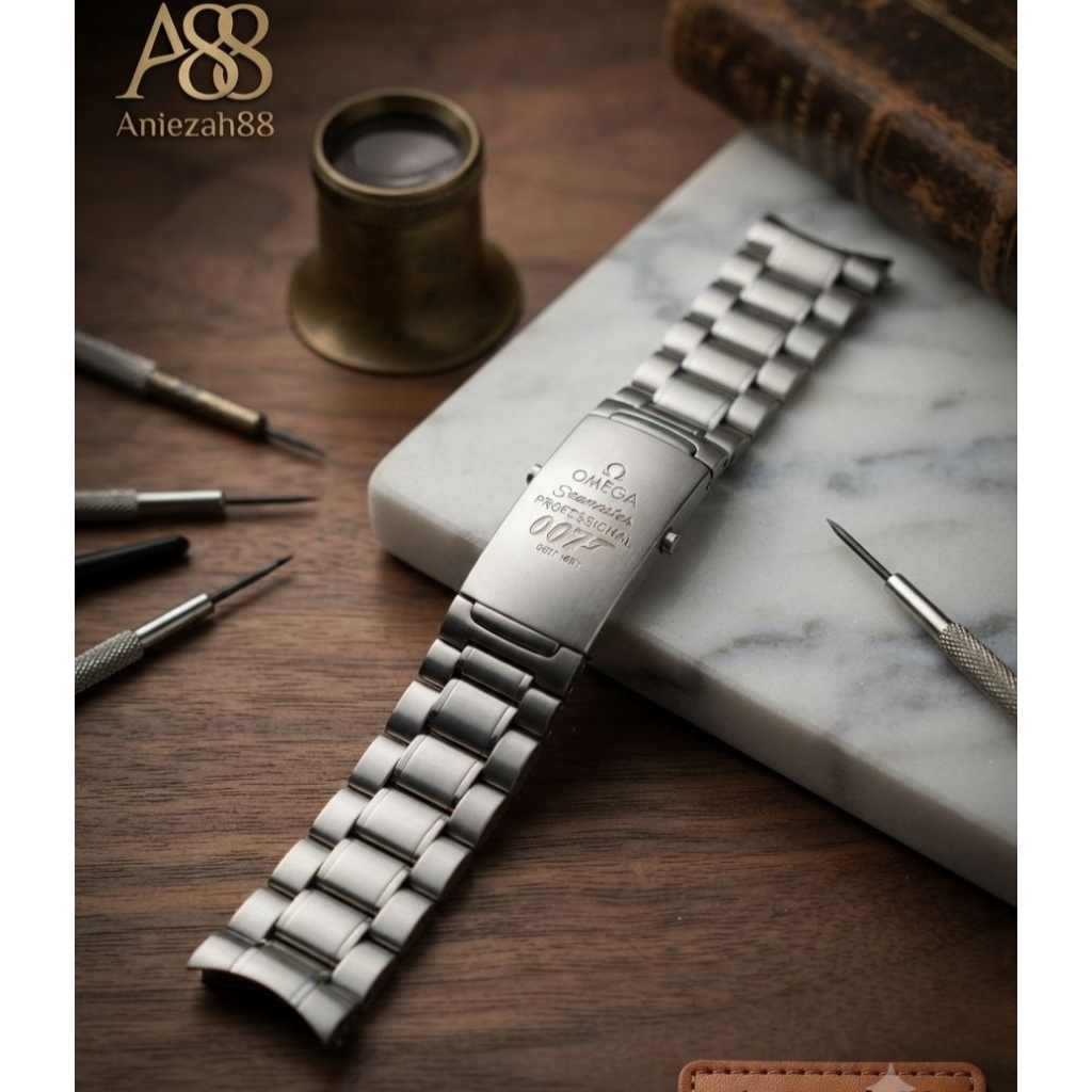 Barcelet Rantai Jam Tangan Omega Sea Master 007 Rantai Jam Omega Steinless Steel 22mm