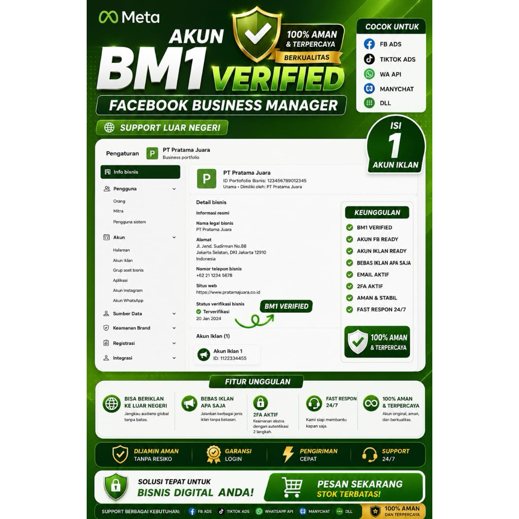 Jasa Pembuatan Facebook Business Manager & Akun Iklan