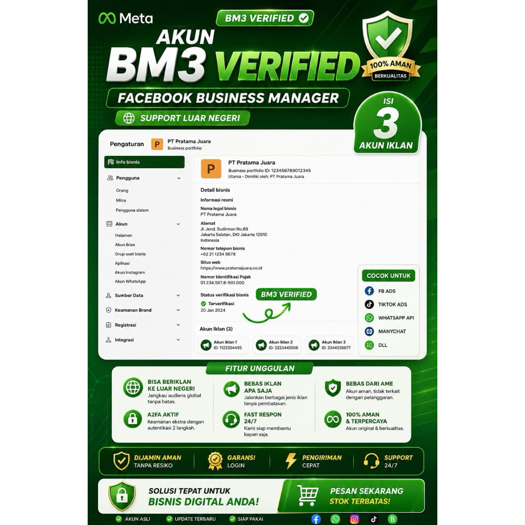 Jasa Pembuatan Facebook Business Manager & Akun Iklan