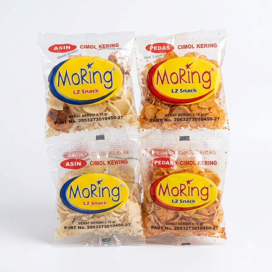 Moring L2 Snack Cimol Kering Rasa Asin Dan Pedas