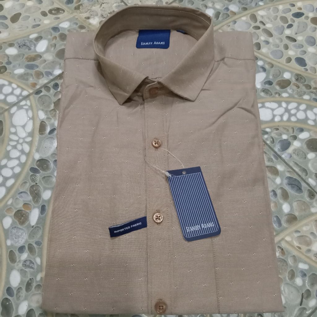 kemeja Stanley Adams Motif Lengan Pendek