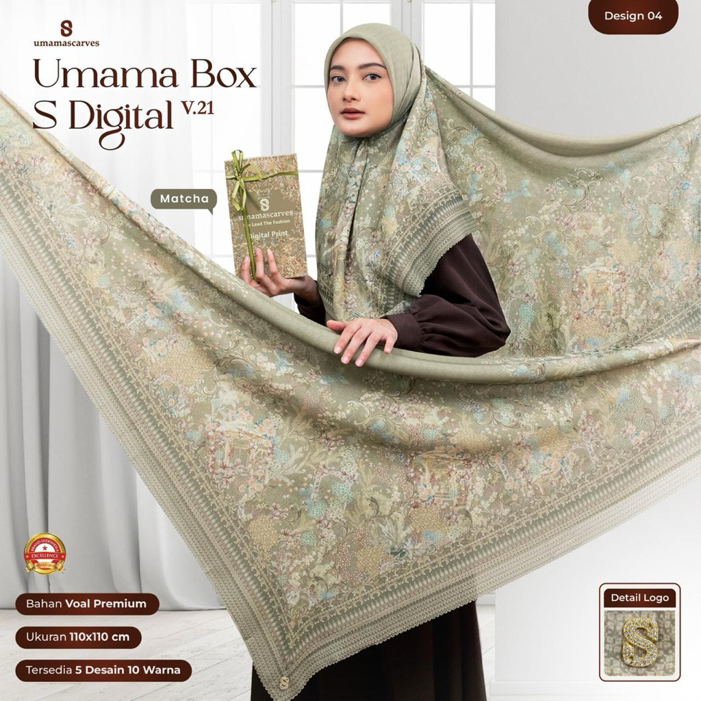 LINS - Jilbab umama box Logo S Manik manik