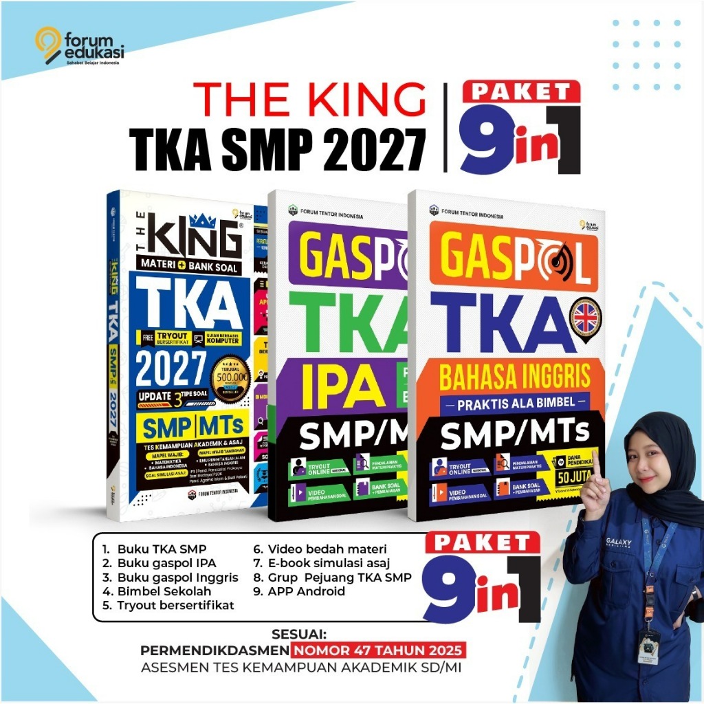 BUKU TKA SMP/MTS 2027 THE KING MATERI BANK SOAL TKA SMP/MTS 2027