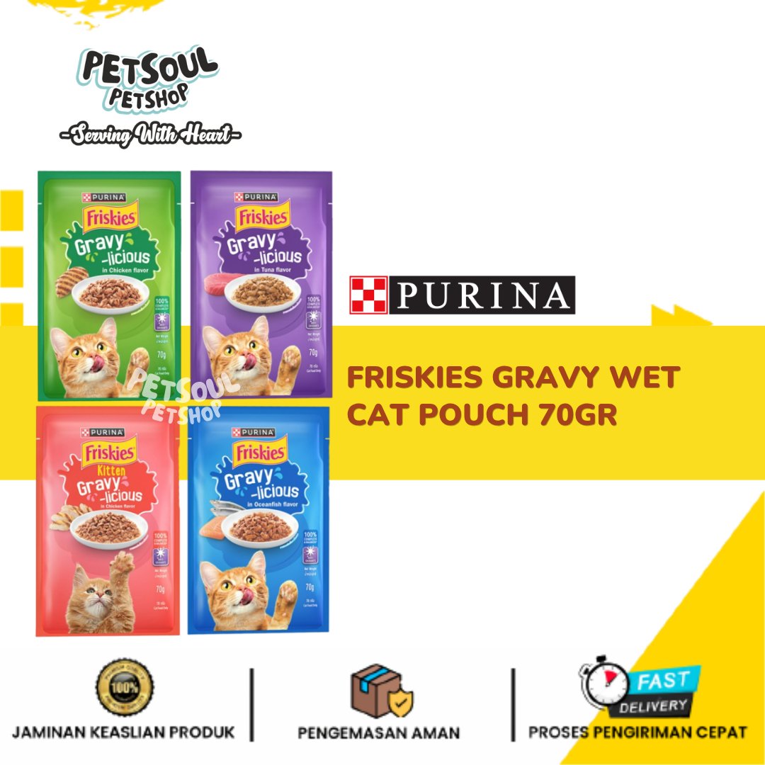 Friskies Gravy Wet Cat Pouch 70g - Friskies Makanan Kucing Basah Friskies Pouch