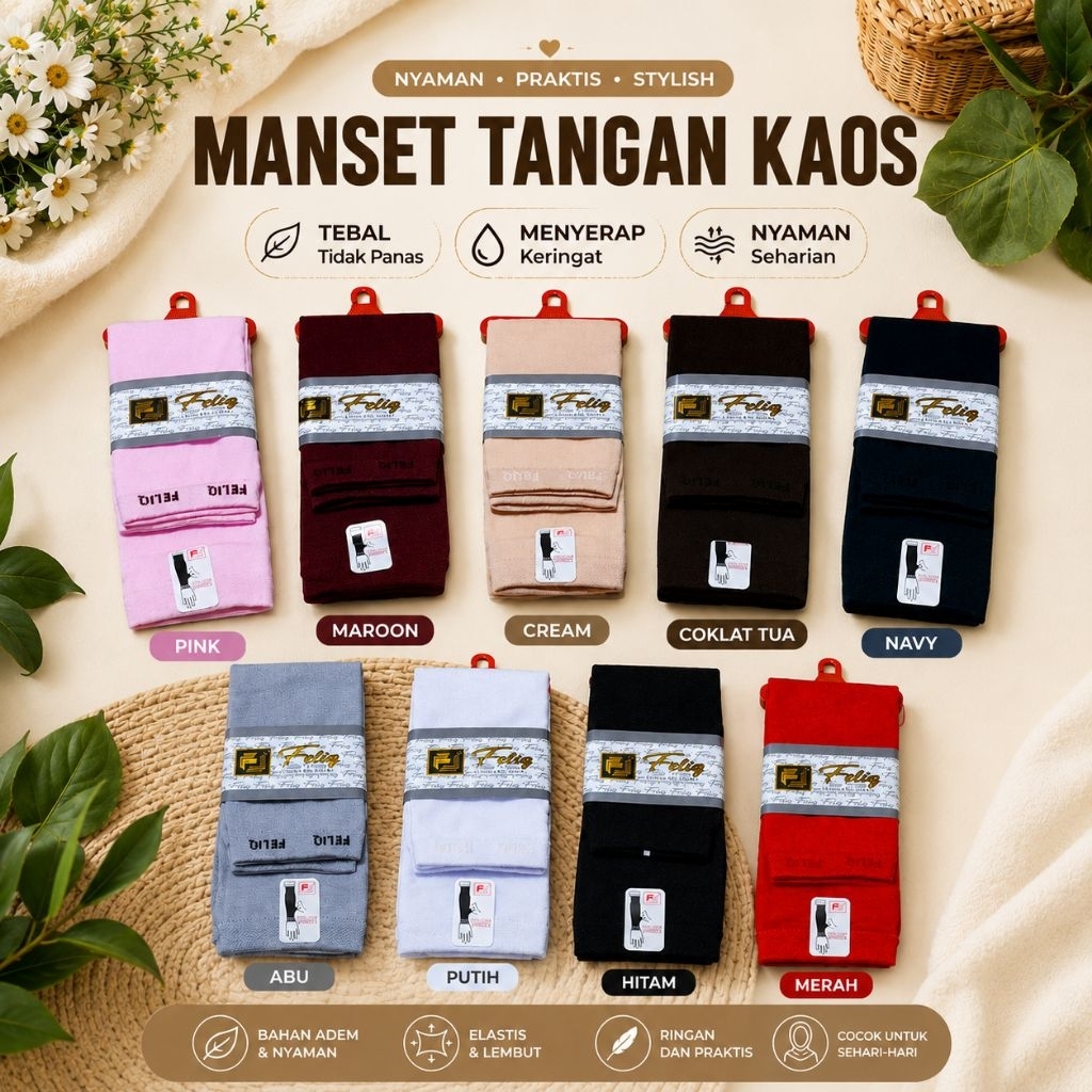 Handsock Manset Tangan Tebal / Kaos Nylon Tidak Panas / Menyerap Keringat
