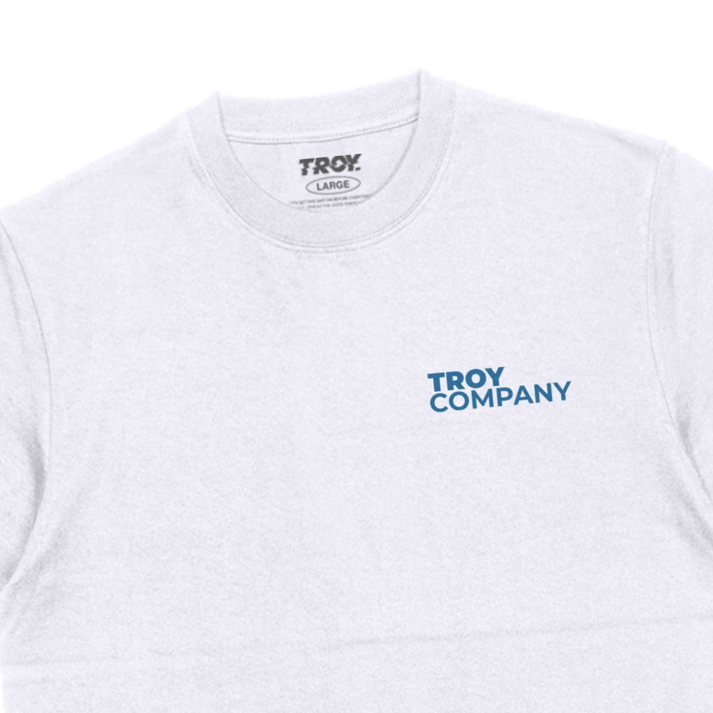 Troy Company T-Shirt White NO LOVE - Kaos Pria Lengan Pendek Putih MTD 3586