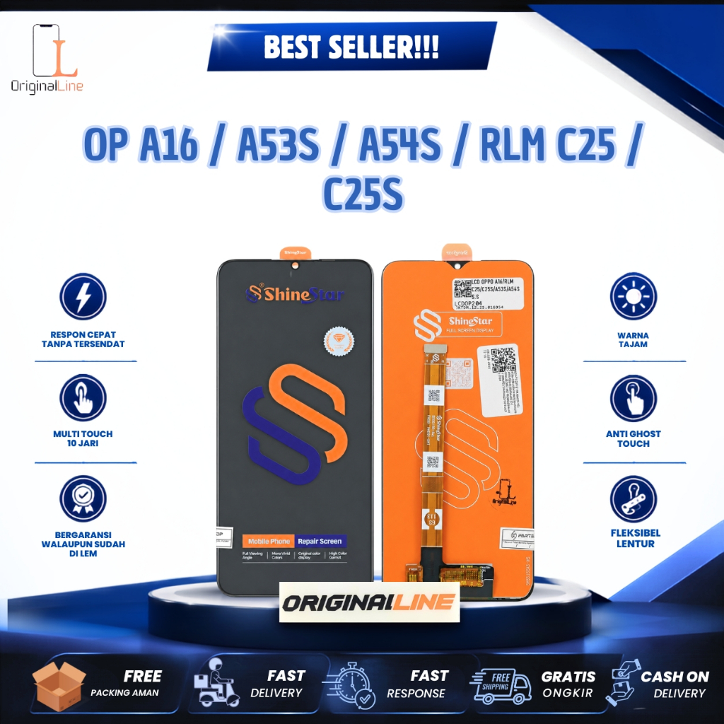 LCD + TS A16 / RLM C25 / C25S / A53S / A54S - Grade OEM (Kompatibel Untuk OPPO / REALME)