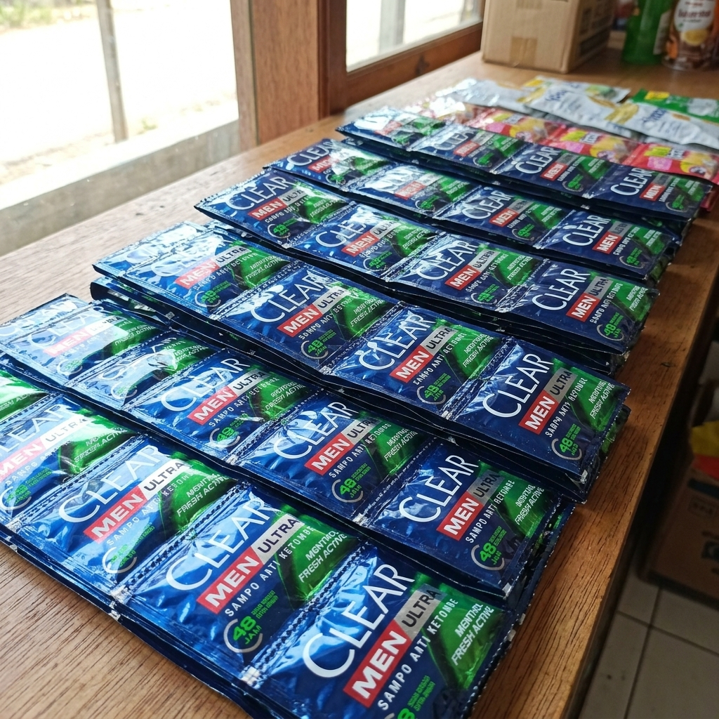 3 Renteng CLEAR Shampoo Sachet Anti Ketombe Original Menthol Segar Clear Men Ultra Isi 72 Sachet