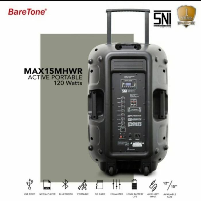 Baretone MAX15 MHWR / BARETONE MAX 15 MHWR Speaker Portable 15 inch Original