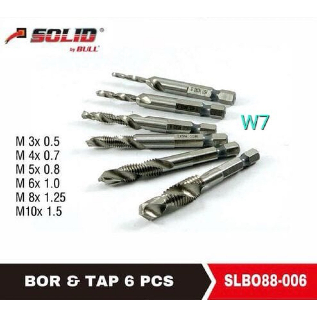Tap Drill/Mata Bor Tap 6pcs Solid