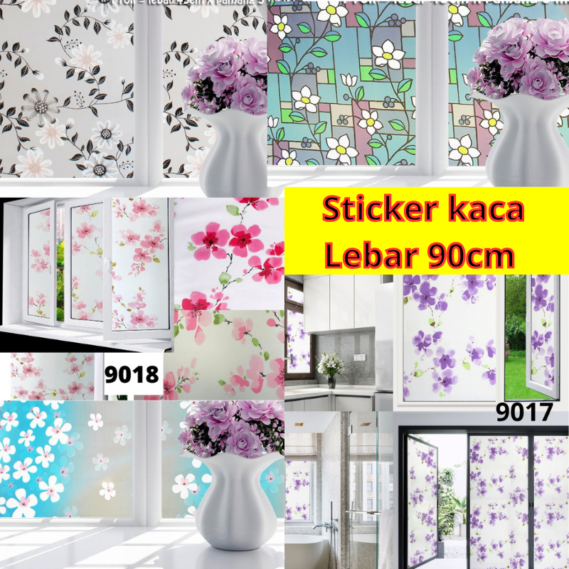STIKER KACA LEBAR 90CM WALPAPER FILM DEKORASI PINTU RUMAH JENDELA KAMAR MANDI SUNBLAST KACA  WALLSTI