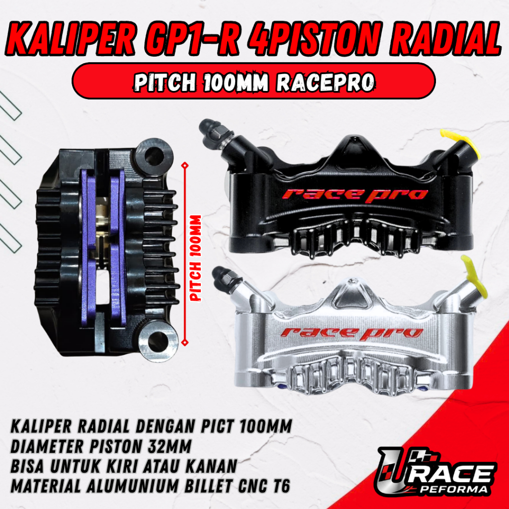 KALIPER RACEPRO GP1R RADIAL 4P KALIPER MONOBLOK 4P RACEPRO+BREKET KALIPER VARIO GP-1R GP1-R
