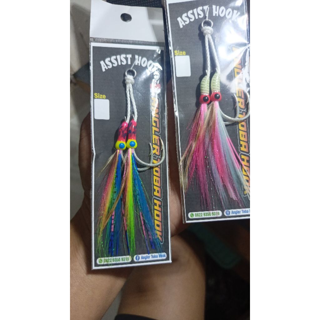 Assist hook bulu Ayam untuk jig 100-150gr