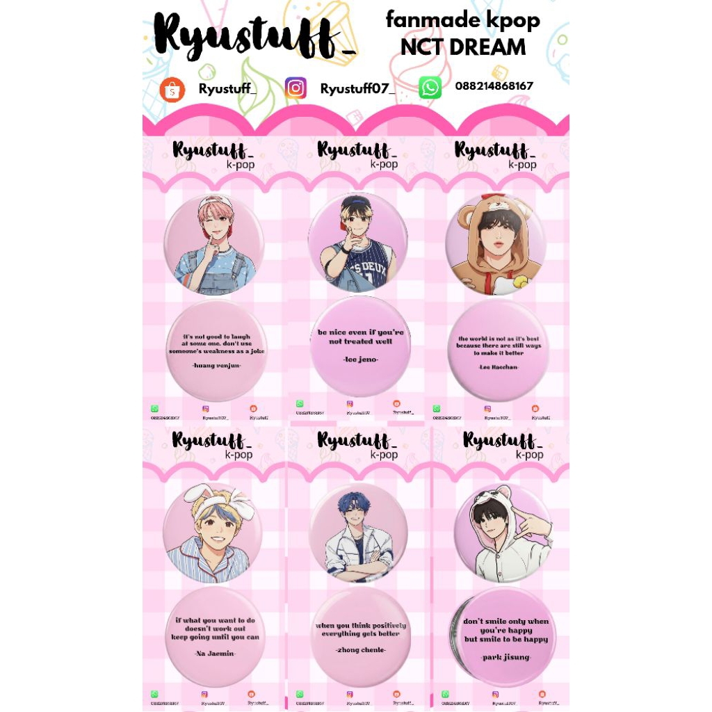 NCT DREAM FM CHARACTER PIN X QUOTES