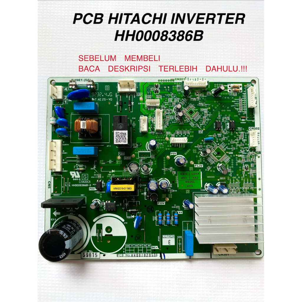 HH0008386B / modul kulkas hitachi model R-H31PGD7 / pcb kulkas hitachi inverter