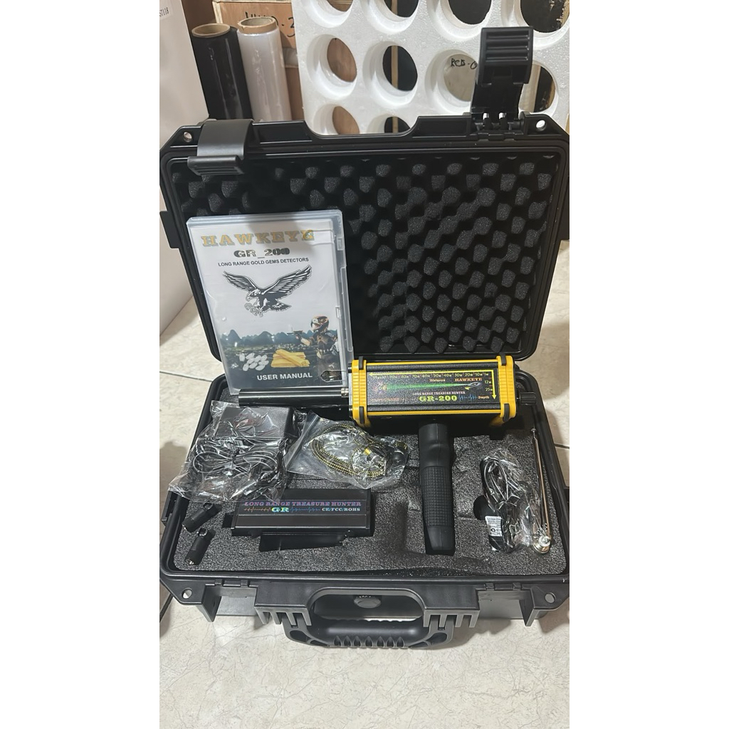 HAWKEYE GR-200 Long Range Gold Gem Diamond Treasure Detector Metal Detector Alat Pendeteksi Emas Ber