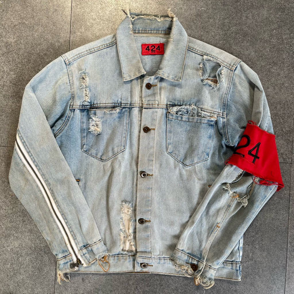 Jacket Denim Destroyer 424 on Fairfax Distressed Oliver Sykes Happy Song 2016