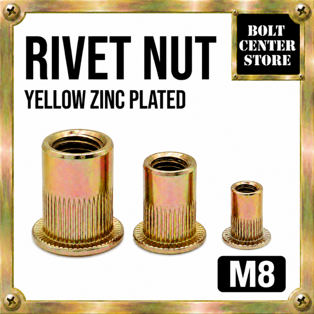 Rivet Nut M8 Yellow / Mur Rivet M8 Kuning / Insert Nut M8 / Sert Nut