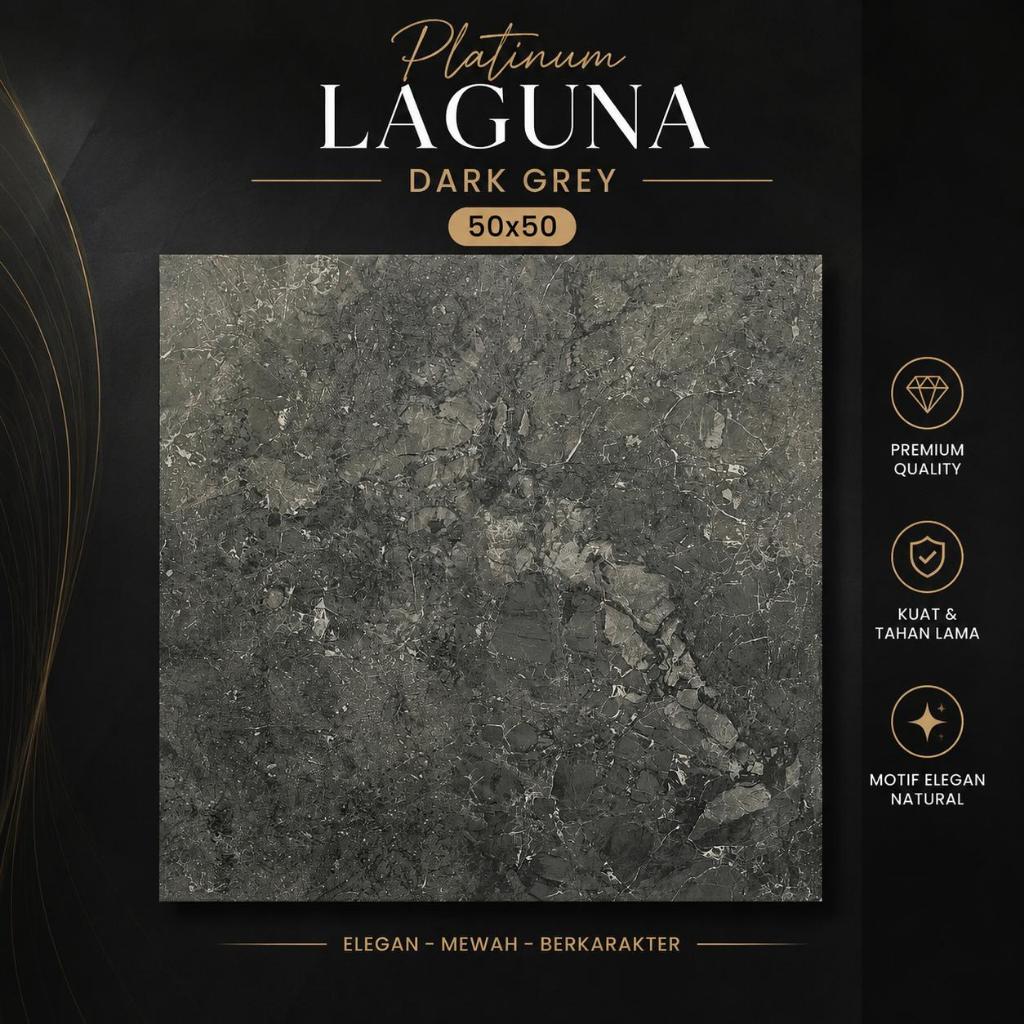 50X50 KERAMIK PLATINUM LAGUNA DARK GREY/KERAMIK CUTTING GLOSSY