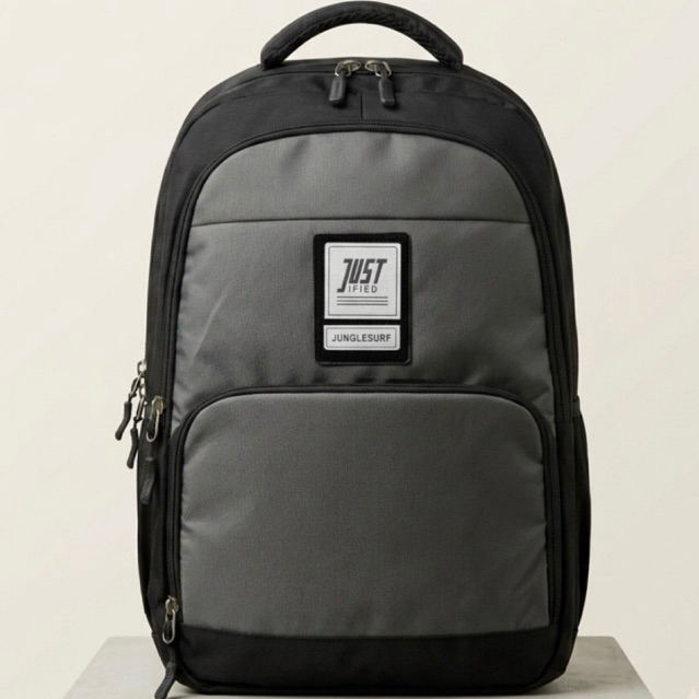 JUNGLE SURF Tas Ransel Pria Laki Laki Sekolah SD SMP SMA Laptop Backpack Cowok Original Hitam 72940K