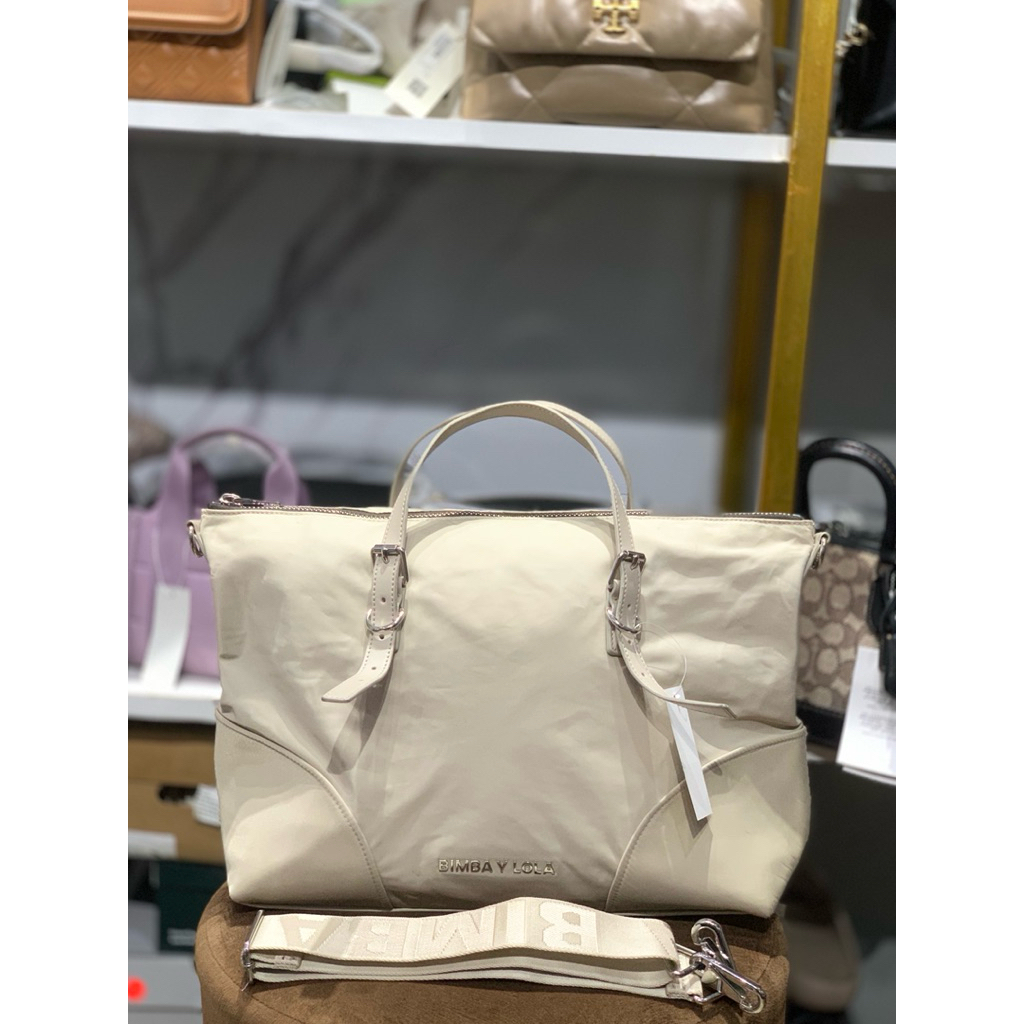Preloved BYL Nylon Large Shopper Bag Bone