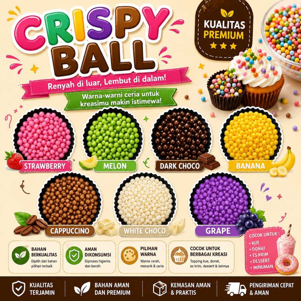 elmer crispy ball / coklat butir 250gr