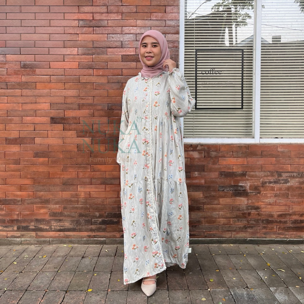 DRAPERY LONG HOMEDRESS NukaNuka Busui Friendly - Nyaman Dipakai