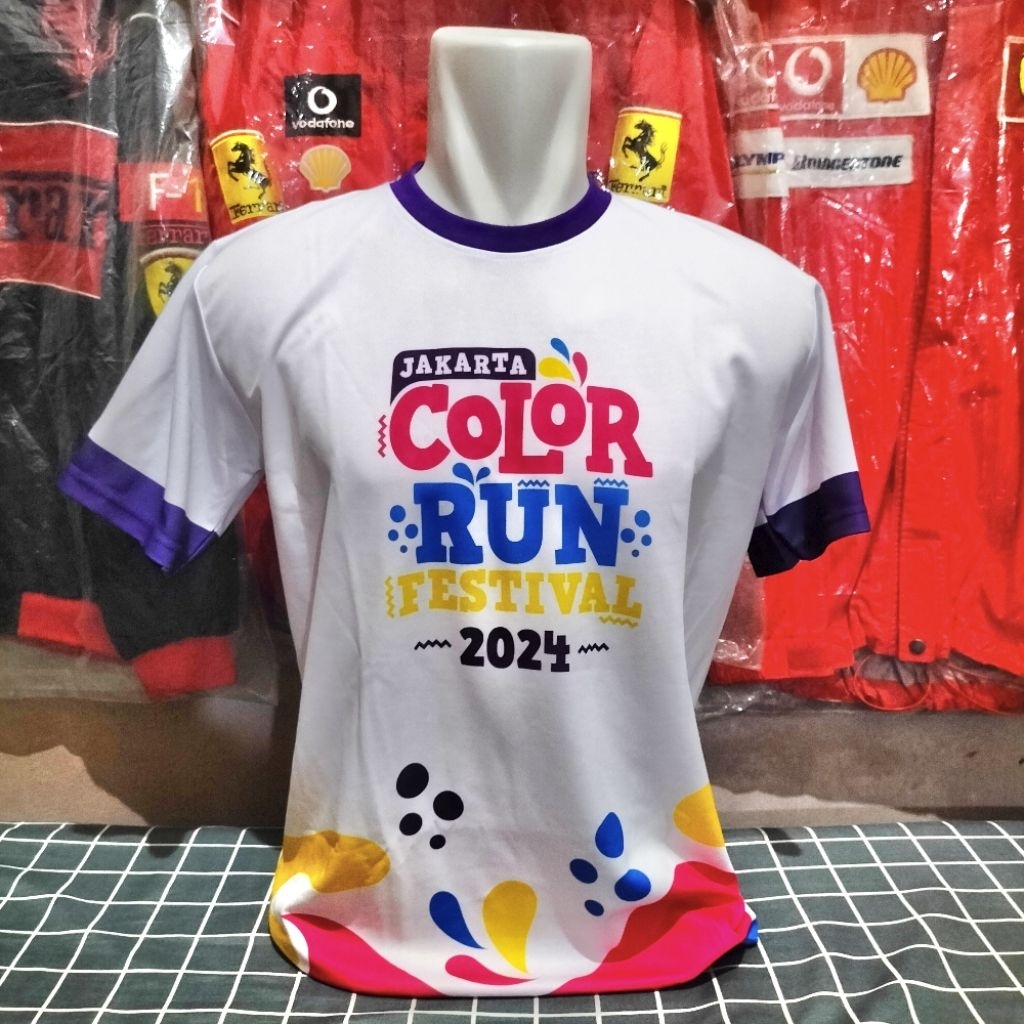 Jersey Jakarta Color Run Festival 2024 Event Original Baju Kaos Running Olahraga Lari
