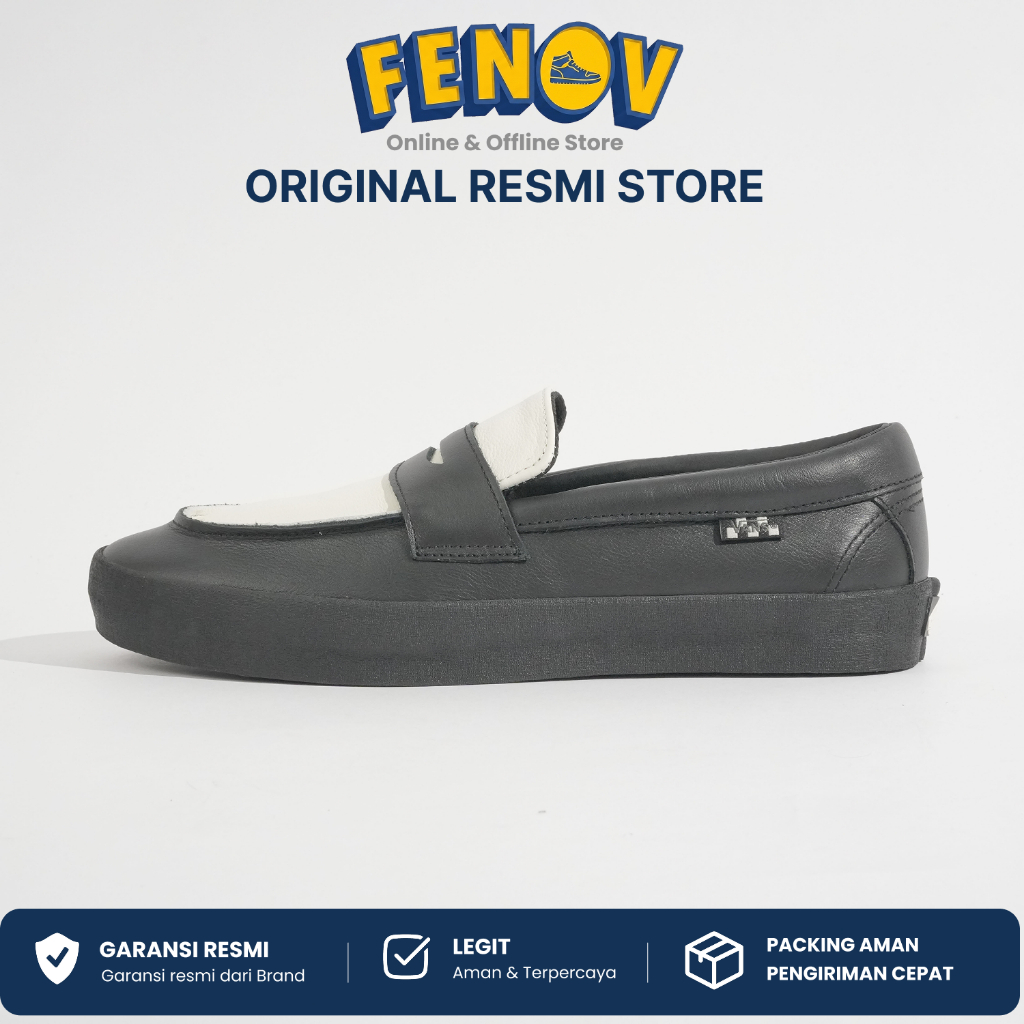 Vans Skate Loafer Leather Black / White Original Resmi Store