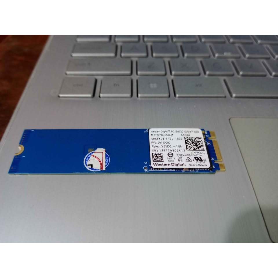 ssd nvme bukan m2 sata 512gb ori copotan merk WD SN520 kondisi masih bagus